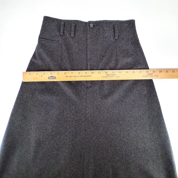 Vintage Ralph Lauren Wool Cashmere Blend Gray High Waist Flannel Midi Skirt SZ 6 - Picture 8 of 11